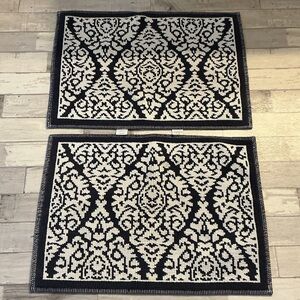 Threshold Navy and White Textured Rug